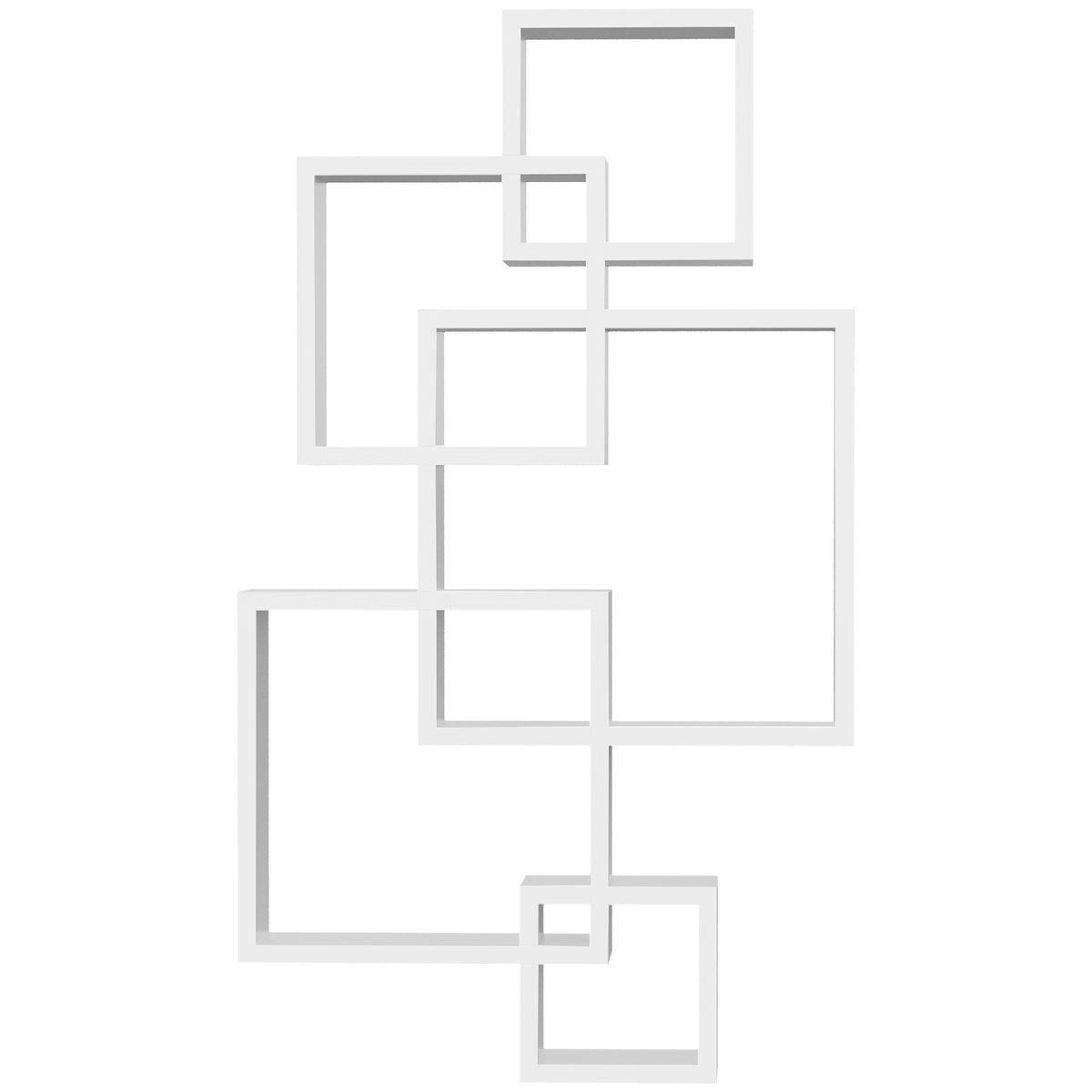 Estantería Nial Homcom 5 compartimentos asimétrica blanco 89x49,5x10,2 cm fondo blanco