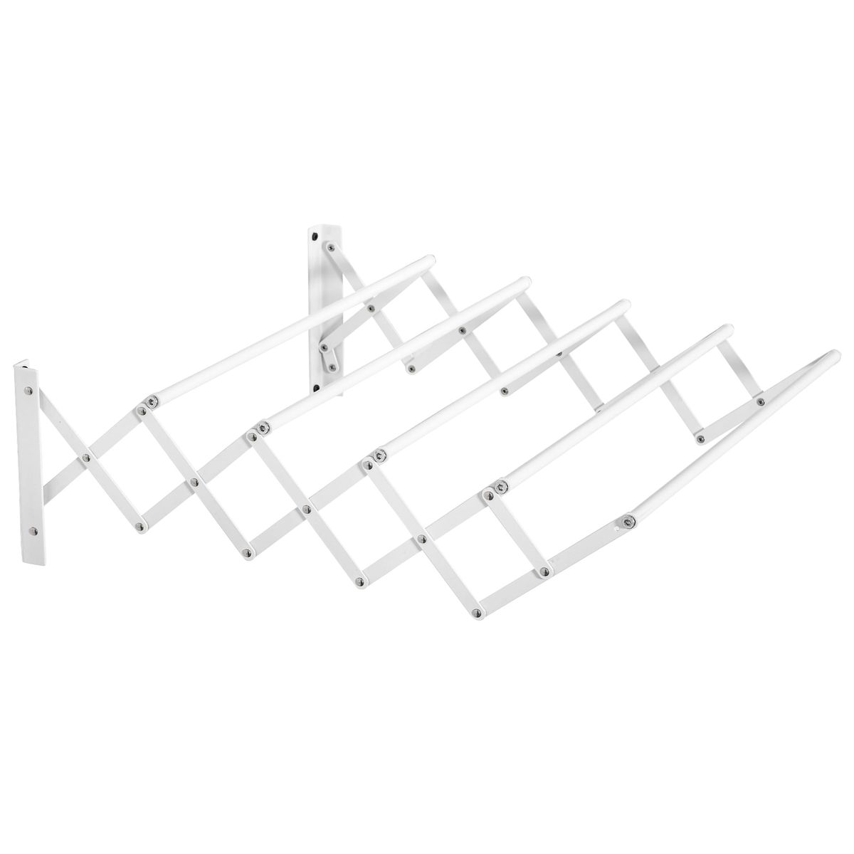 Tendedero de pared extensible Homcom 5 barras blanco 20x60x63,5 cm 2
