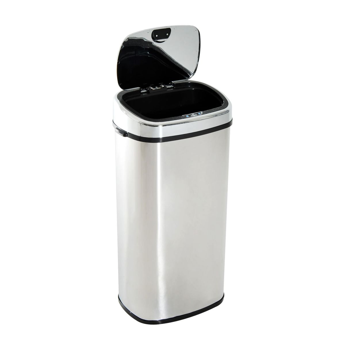 Cubo de basura Kasai Homcom 68L sensor de apertura acero inox 78x40,5x29,5 cm fondo blanco