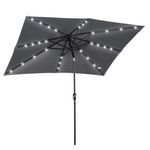 Sombrilla de jardín Outsunny techo inclinable luz LED gris oscuro 248x268x205 cm 2