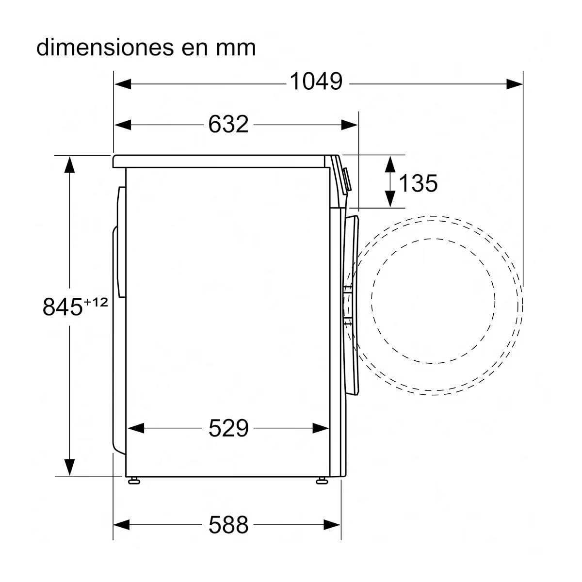 Lavadora Balay 3TS3106BD 10kg 1400 rpm tecnología AutoDosificación A blanco 84,5 cm medidas