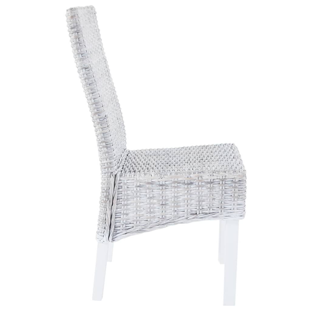 Pack de 2 sillas de comedor Kentucky ratán Kubu blanco roto 93x46x61 cm 4