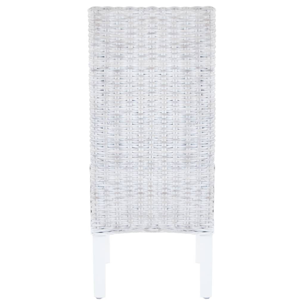 Pack de 2 sillas de comedor Kentucky ratán Kubu blanco roto 93x46x61 cm 5