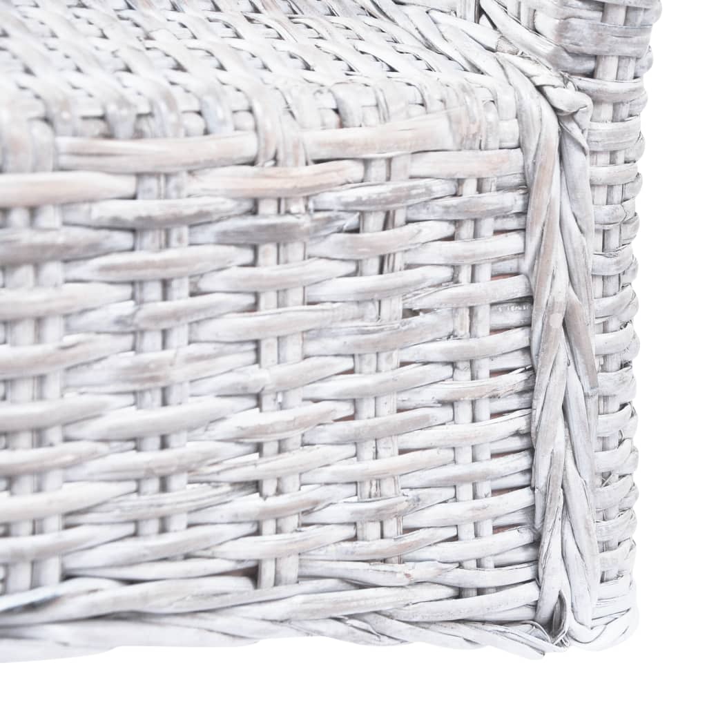 Pack de 2 sillas de comedor Kentucky ratán Kubu blanco roto 93x46x61 cm 7