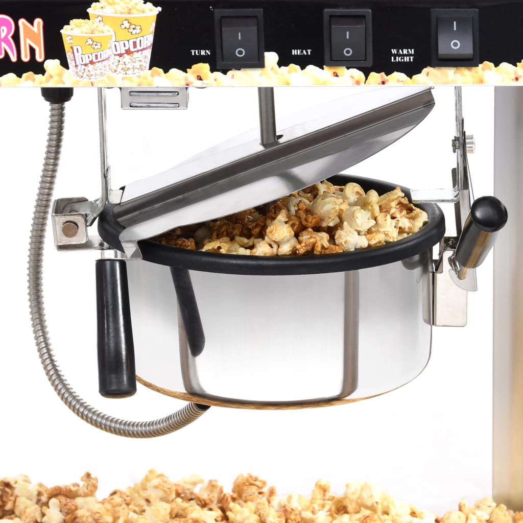 Máquina de palomitas con olla teflón 1400W 2,7L rojo 68x54,5x40,5 cm animada