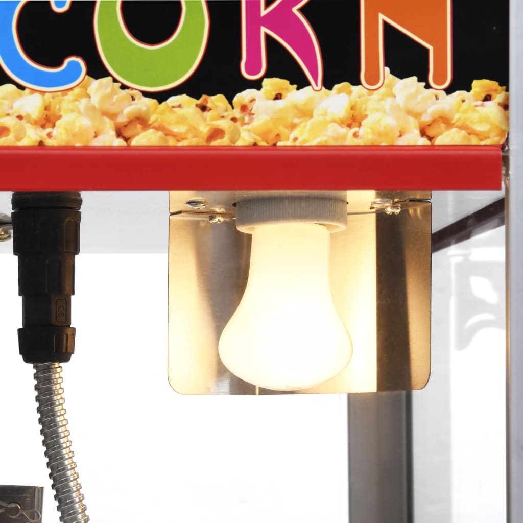 Máquina de palomitas con olla teflón 1400W 2,7L rojo 68x54,5x40,5 cm palomitas