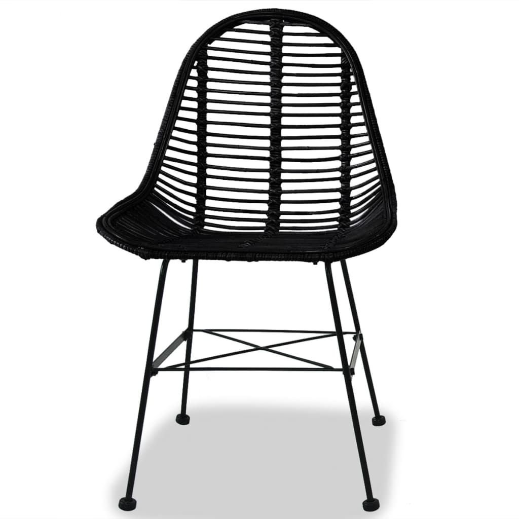Pack de 2 sillas de comedor Cairo ratán negro 84x49x56 cm 2