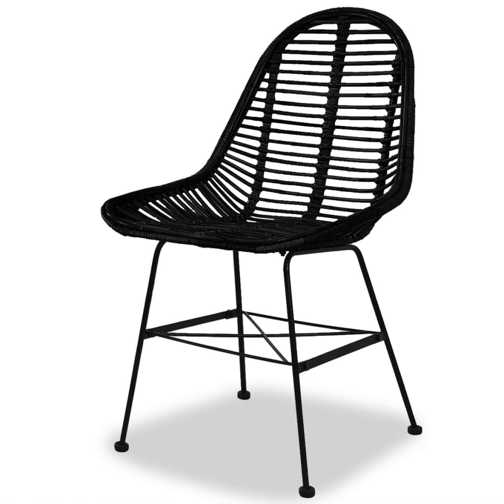 Pack de 2 sillas de comedor Cairo ratán negro 84x49x56 cm 3