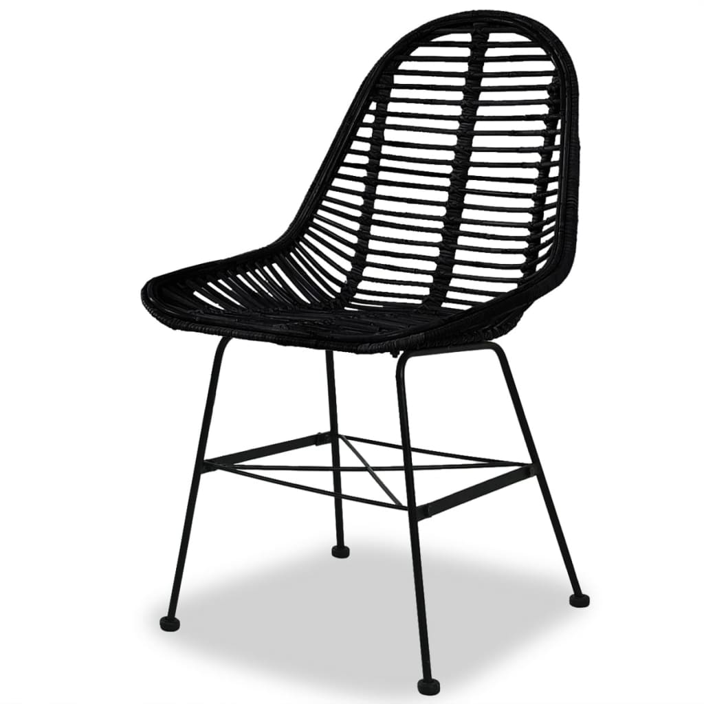 Pack de 4 sillas de comedor Cairo ratán negro 84x49x56 cm 3