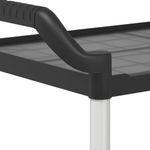 Carrito auxiliar 2 niveles aluminio negro 97x99x50 cm asas