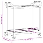 Carrito auxiliar 2 niveles aluminio negro 97x99x50 cm medidas