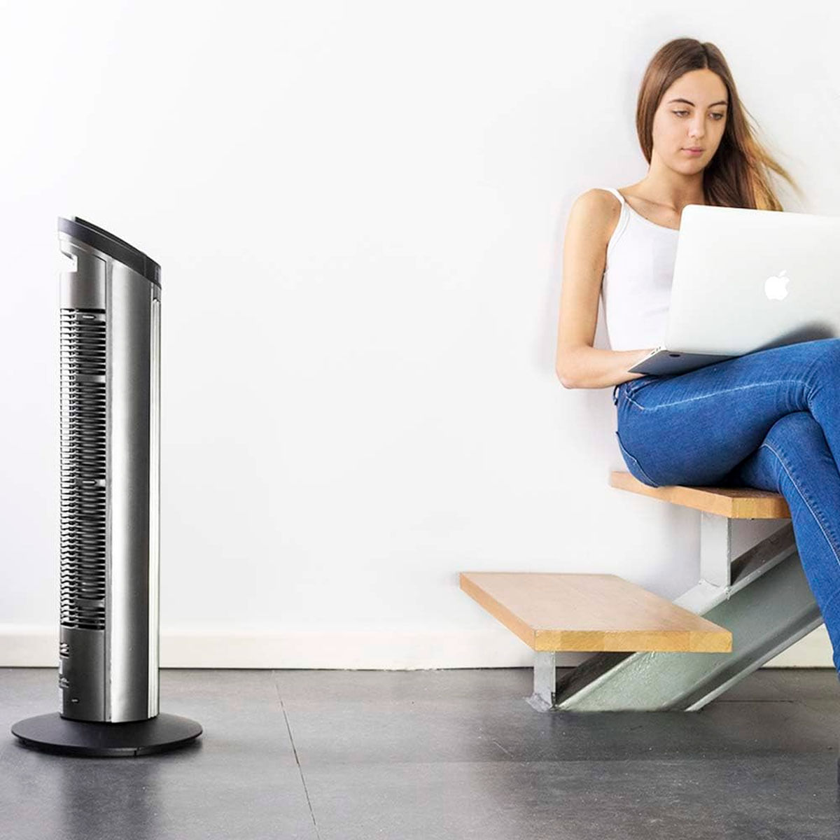 Ventilador de torre Cecotec EnergySilence 890 Skyline 50W pantalla LCD + mando negro 4
