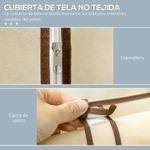 Armario de tela Tula Homcom plegable 6 estantes + 1 barra crema 162,5x103x43 cm detalle