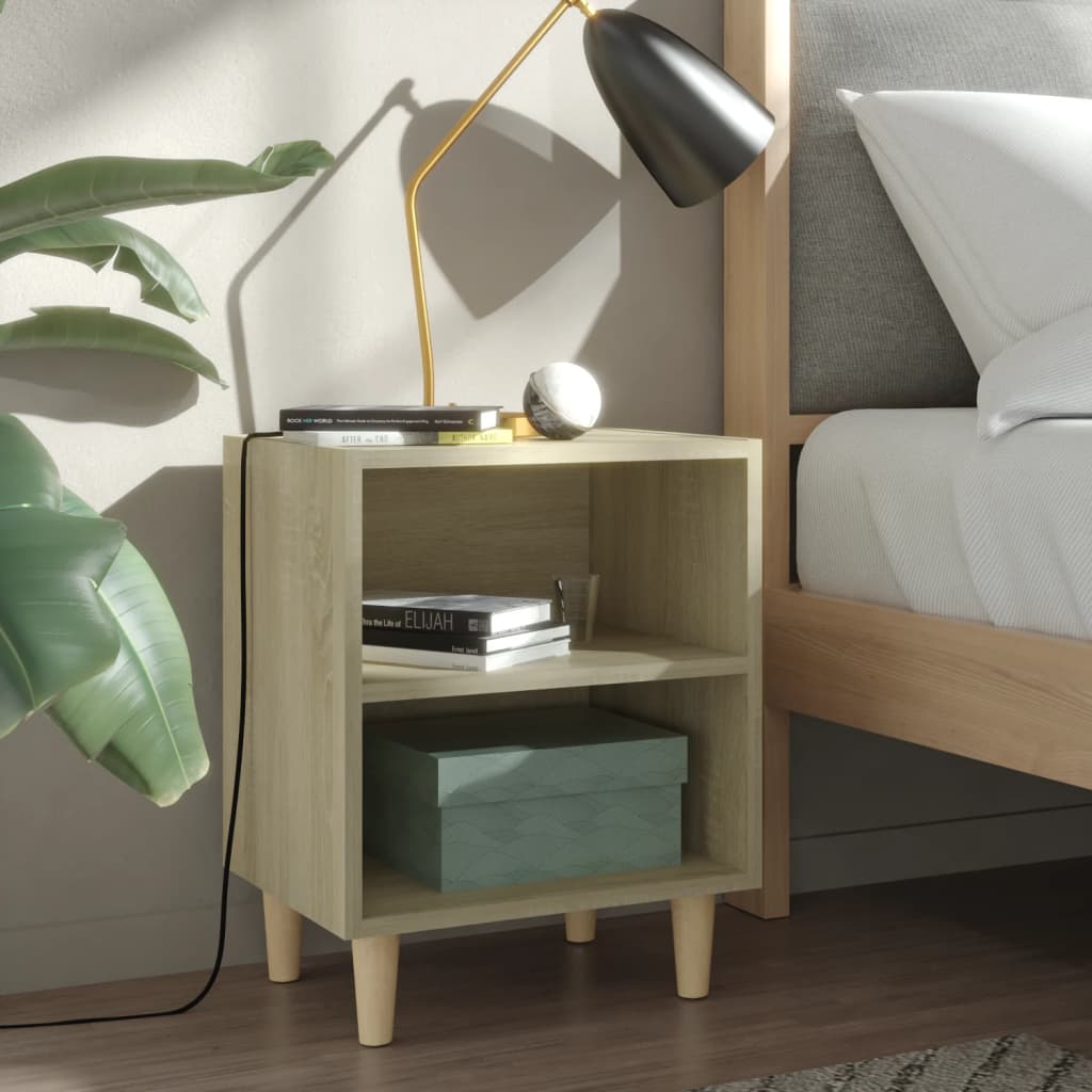 Pack de 2 mesitas de noche Kribi 2 estantes abiertos natural 50x40x30 cm 2
