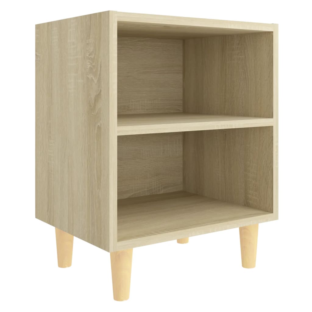 Pack de 2 mesitas de noche Kribi 2 estantes abiertos natural 50x40x30 cm 4