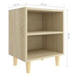 Pack de 2 mesitas de noche Kribi 2 estantes abiertos natural 50x40x30 cm 7