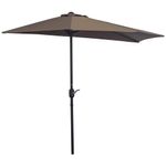 Sombrilla de jardín Outsunny con manivela marrón 236x269x138 cm 2