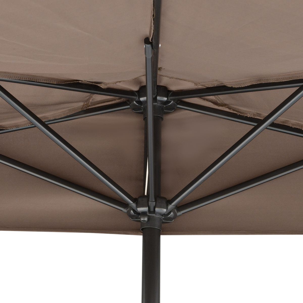 Sombrilla de jardín Outsunny con manivela marrón 236x269x138 cm 8