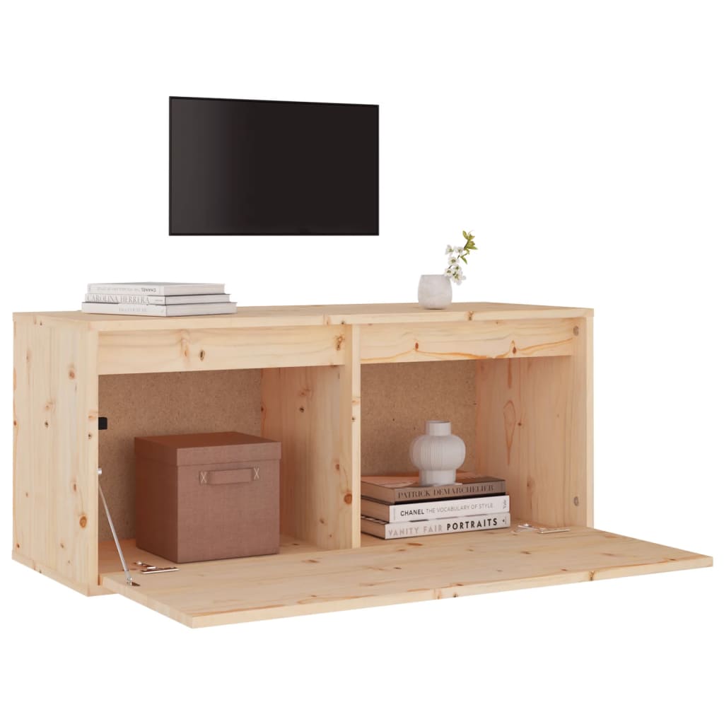 Mueble bajo de TV Asmara horizontal 1 puerta natural 35x80x30 cm 5