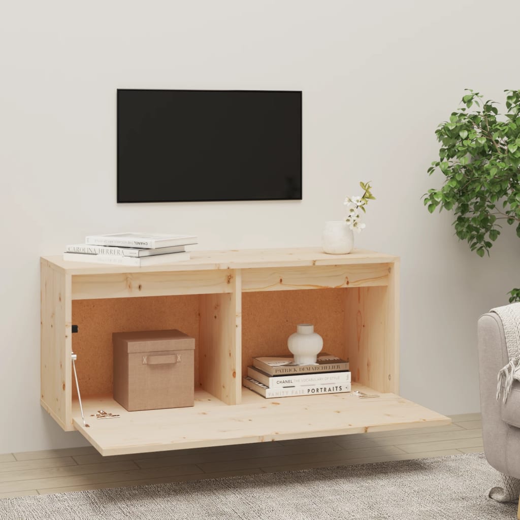 Mueble bajo de TV Asmara horizontal 1 puerta natural 35x80x30 cm 10