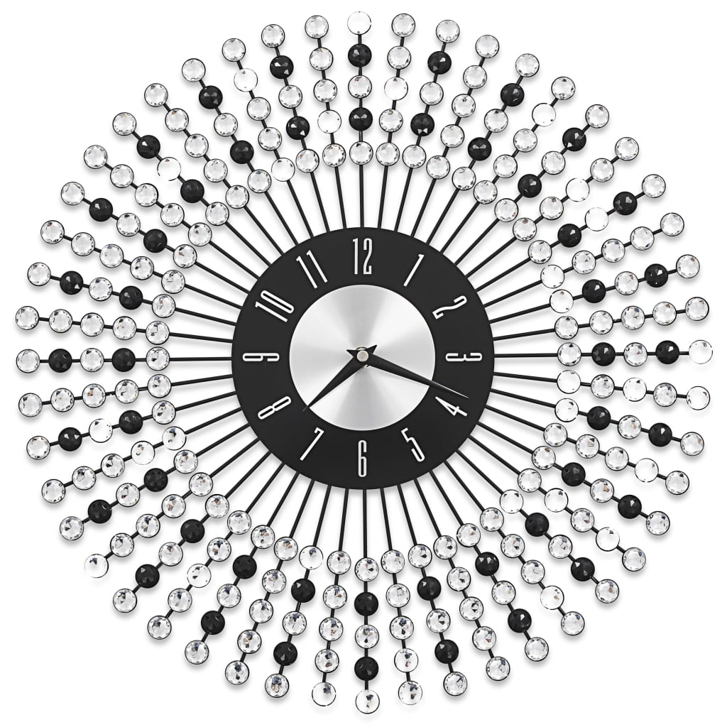 Reloj decorativo de pared metal negro Ø43cm fondo blanco