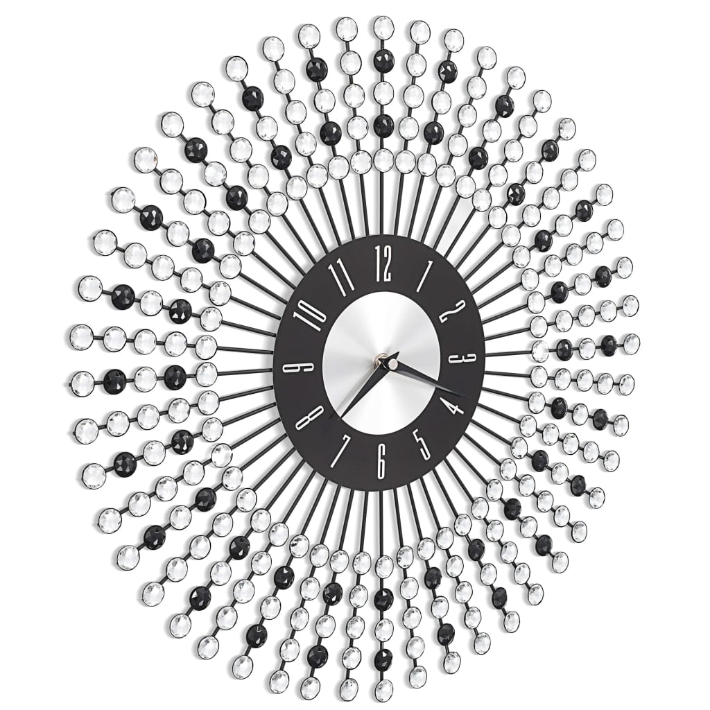 Reloj decorativo de pared metal negro Ø43cm lateral