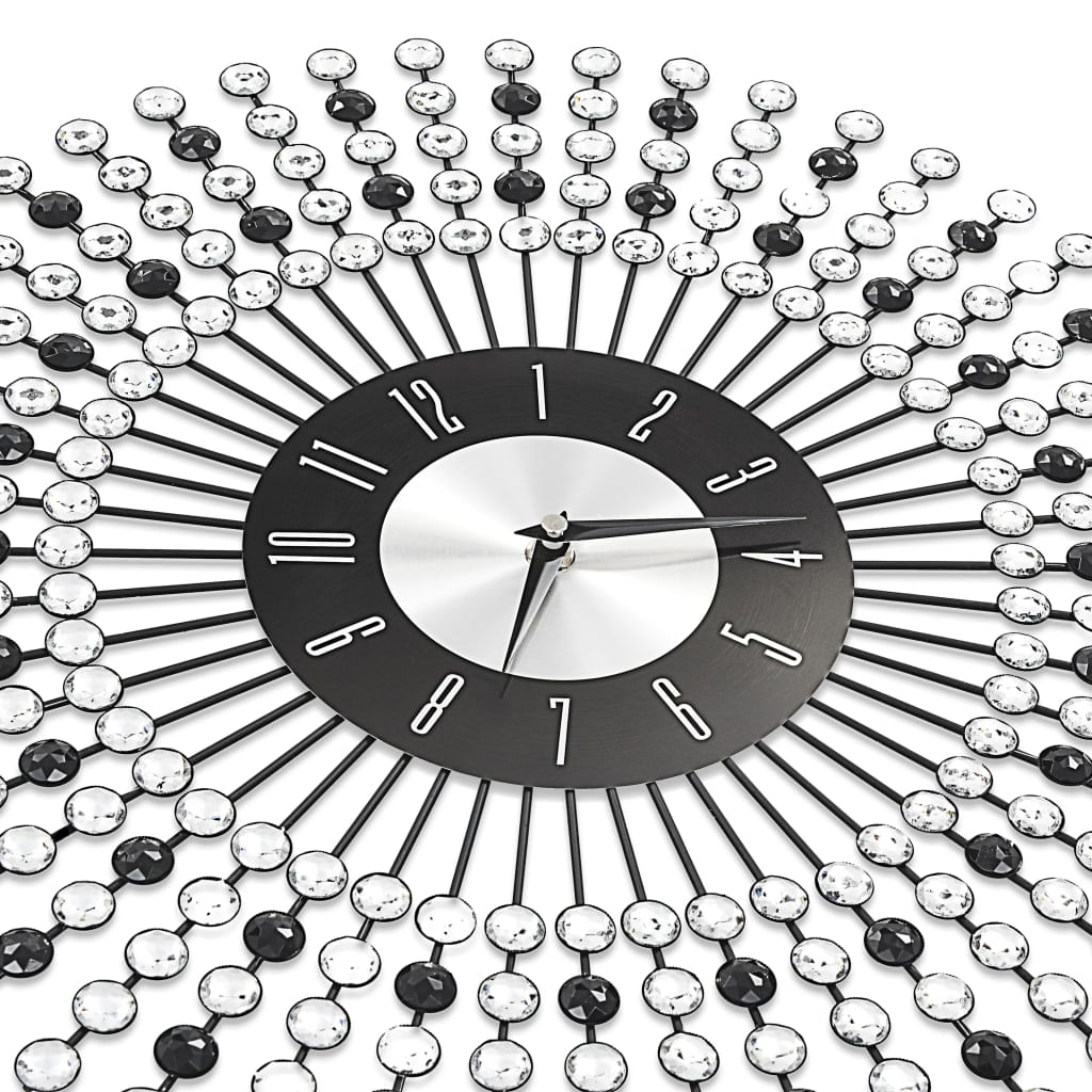 Reloj decorativo de pared metal negro Ø43cm detalle