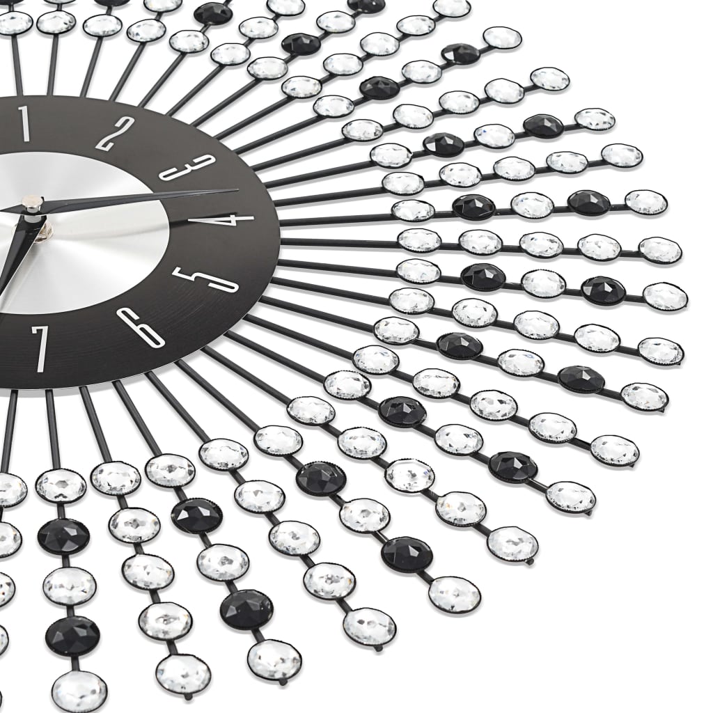 Reloj decorativo de pared metal negro Ø43cm detalle