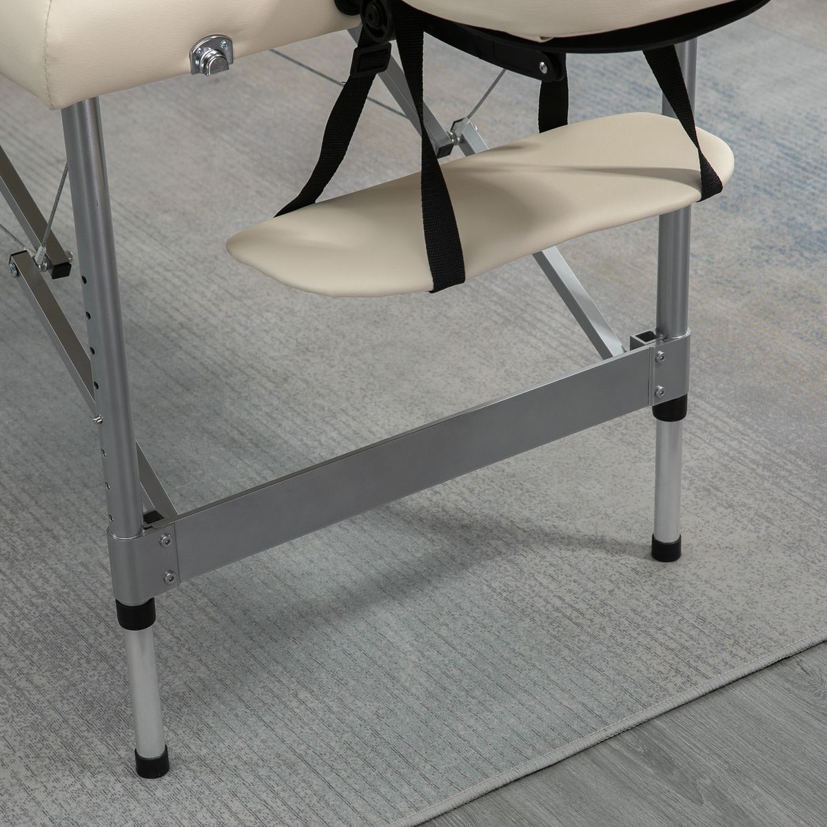 Camilla de masaje Homcom plegable con altura ajustable beige 62-83x186x71 cm detalle