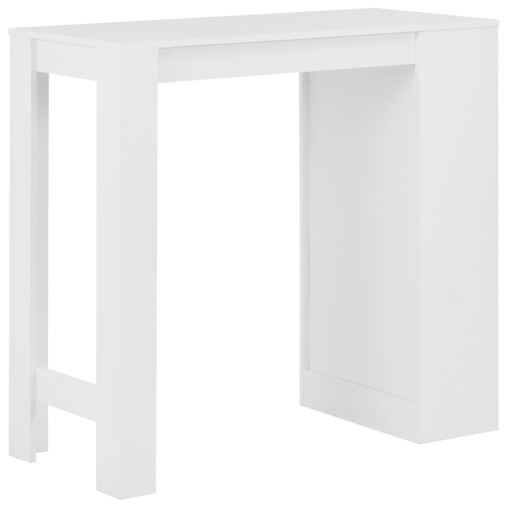 Mesa alta de cocina Acra con estantería blanco 103x110x50 cm 3