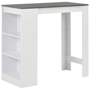 Mesa alta de cocina Acra con estantería 103x110x50 cm