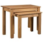 Pack de 2 mesas Panama Range apilables madera maciza de pino marrón mesas