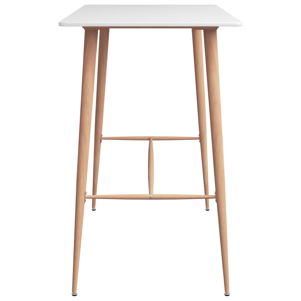 Mesa alta de cocina Ymbar blanco/natural 105x120x60 cm perfil