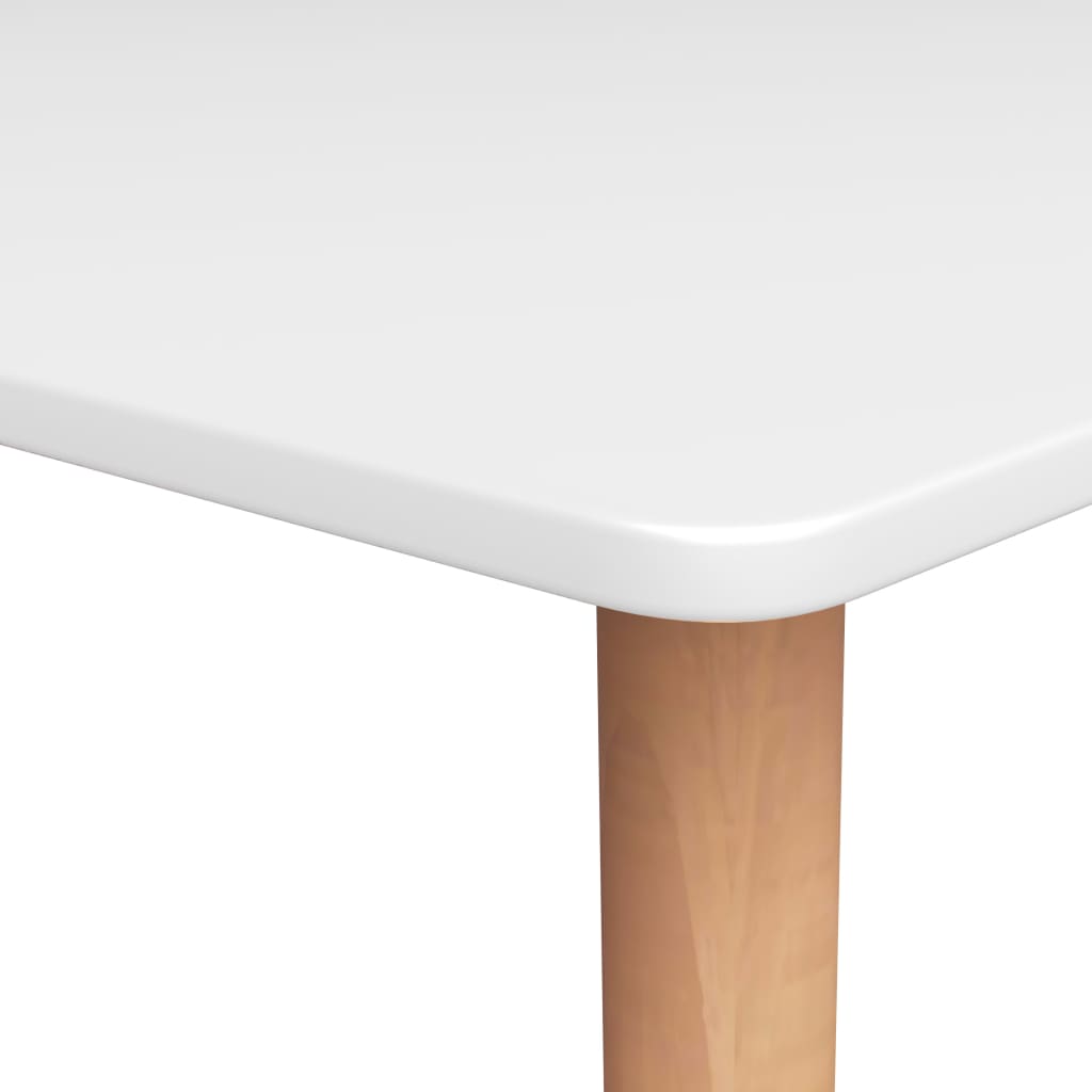 Mesa alta de cocina Ymbar blanco/natural 105x120x60 cm detalle