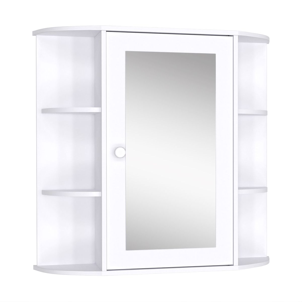 Armario de baño Kabun Homcom con espejo blanco 63x66x17 cm fondo blanco