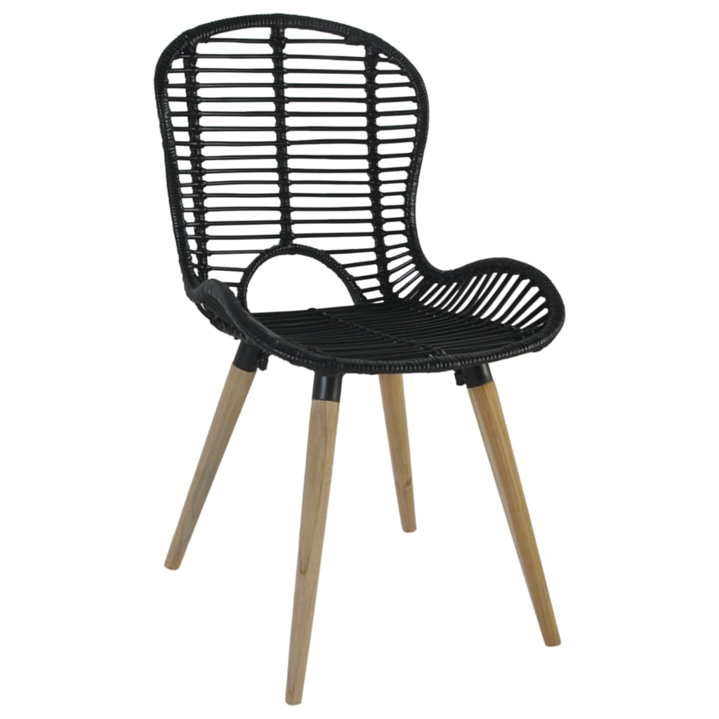 Pack de 2 sillas de comedor Oreo ratán negro 85x48x64 cm 3