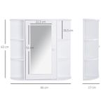 Armario de baño Kabun Homcom con espejo blanco 63x66x17 cm medidas