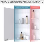 Armario de baño Kabun Homcom con espejo blanco 63x66x17 cm detalles