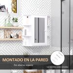 Armario de baño Kabun Homcom con espejo blanco 63x66x17 cm baño
