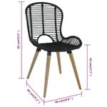 Pack de 2 sillas de comedor Oreo ratán negro 85x48x64 cm medidas