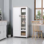 Alacena Kirba Homcom con 2 puertas blanco 160x76x36 cm animada