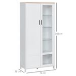Alacena Kirba Homcom con 2 puertas blanco 160x76x36 cm medidas