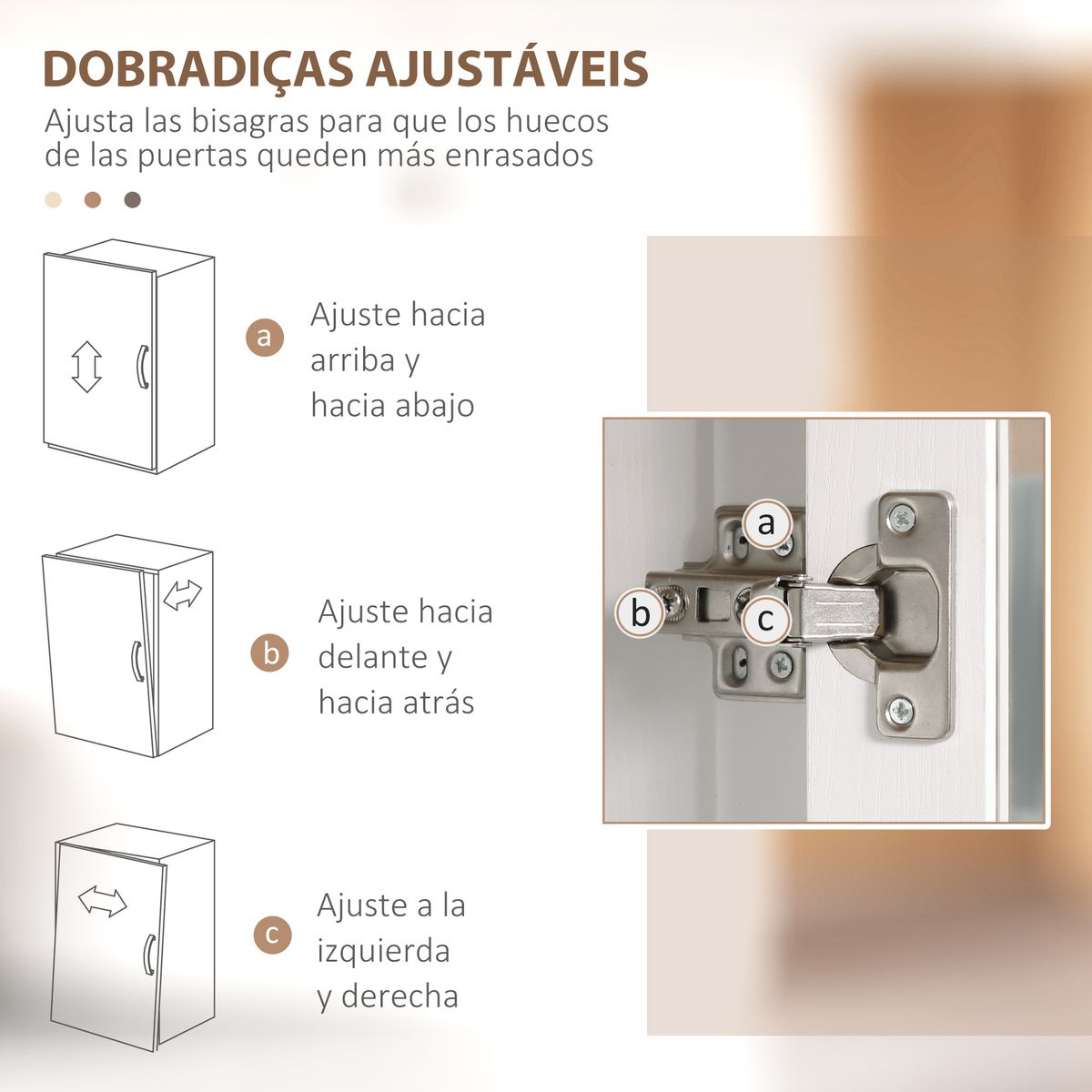 Alacena Kirba Homcom con 2 puertas blanco 160x76x36 cm bisagras
