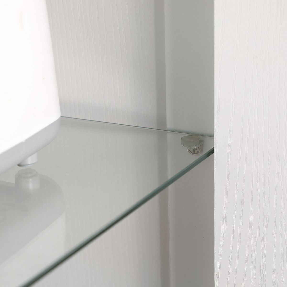Alacena Kirba Homcom con 2 puertas blanco 160x76x36 cm balda cristal