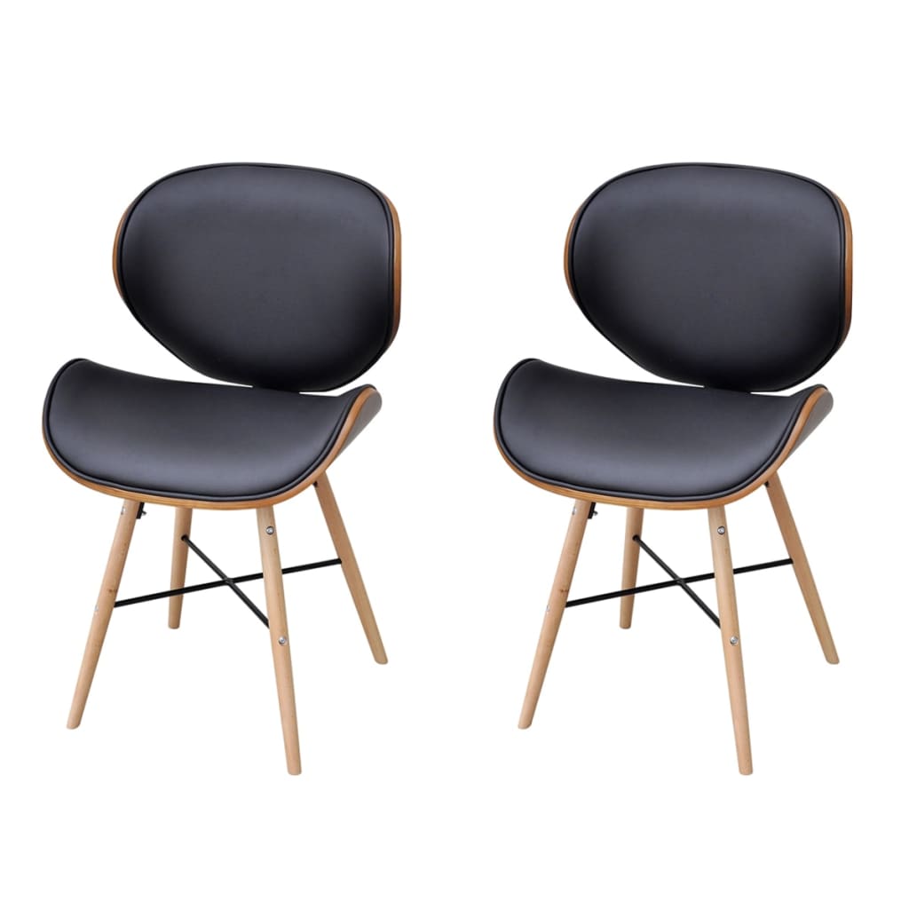 Pack de 2 sillas de comedor negro/marrón 81x50x50 cm pack