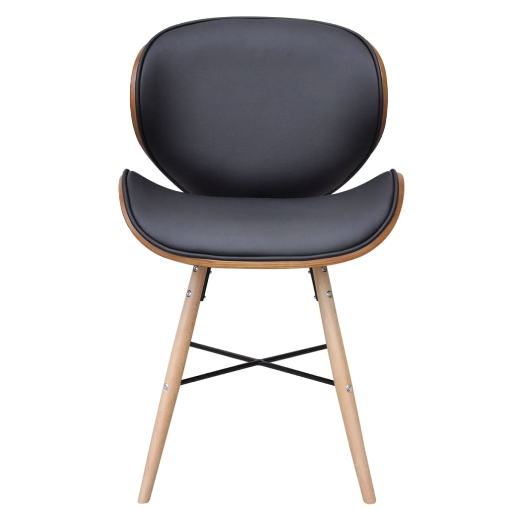 Pack de 2 sillas de comedor negro/marrón 81x50x50 cm frontal