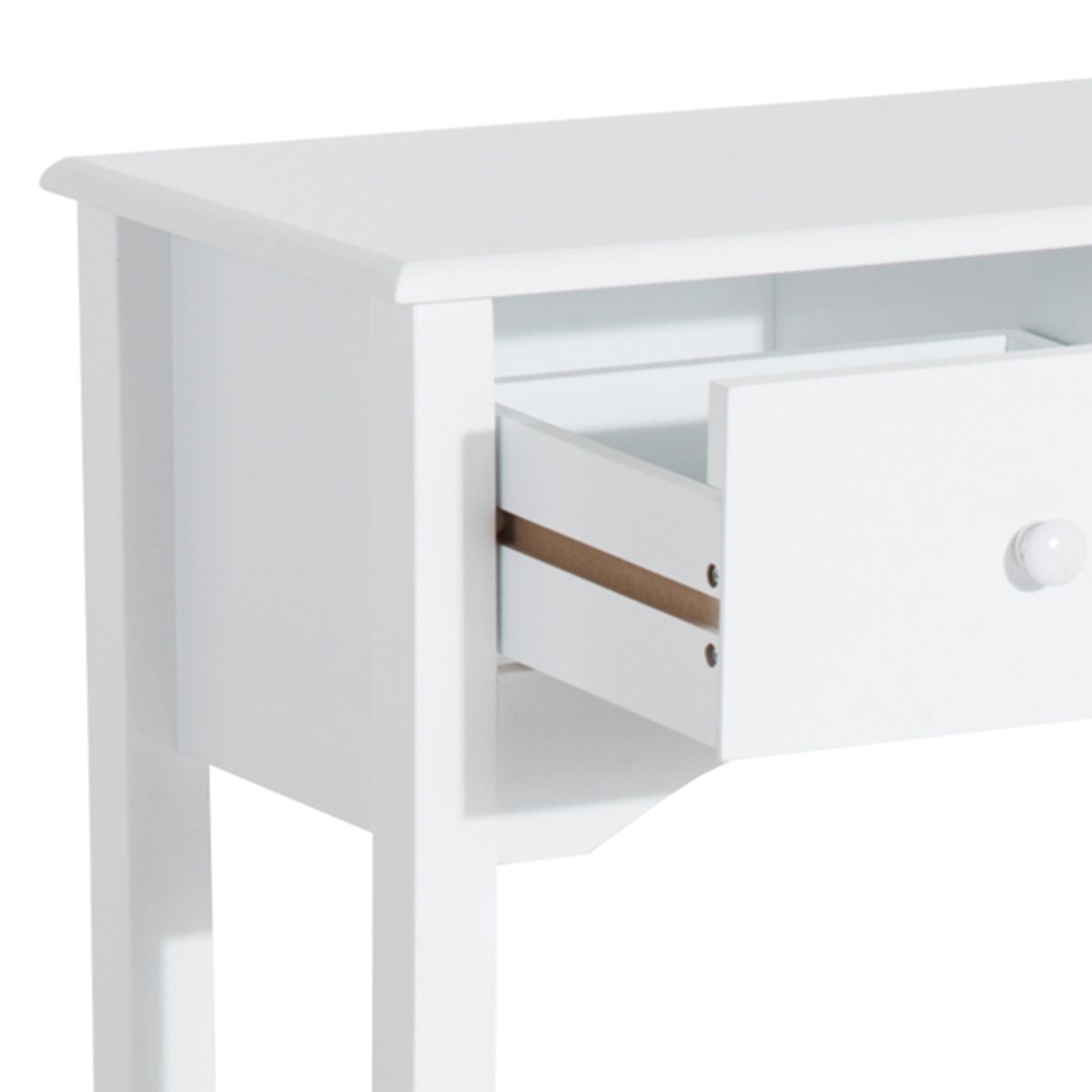 Consola recibidor Nanma Homcom 3 cajones blanco 85x100x32 cm detalle cajon