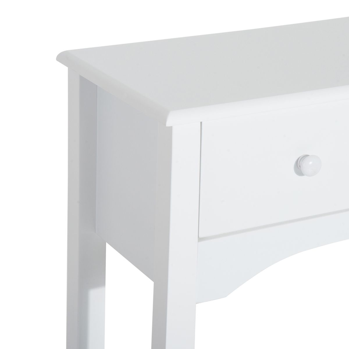 Consola recibidor Nanma Homcom 3 cajones blanco 85x100x32 cm detalle