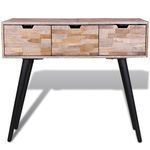 Consola recibidor 3 cajones natural 75x87x31 cm fondo blanco