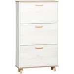 Zapatero Dolo Homcom 3 cajones abatibles 12 pares blanco 122x70x23,5 cm fondo blanco